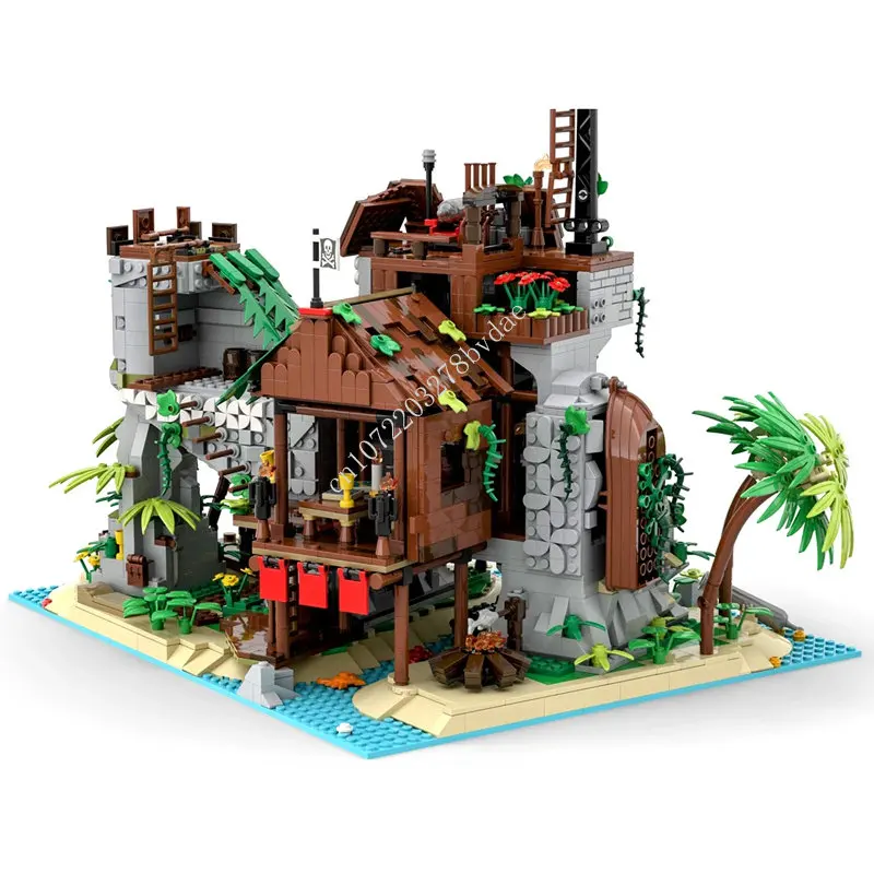 

2979PCS MOC Pirate Barracuda Bay Series Forbidden Island Building Block Technical Bricks DIY Assembly Construction Kids Toy Gift