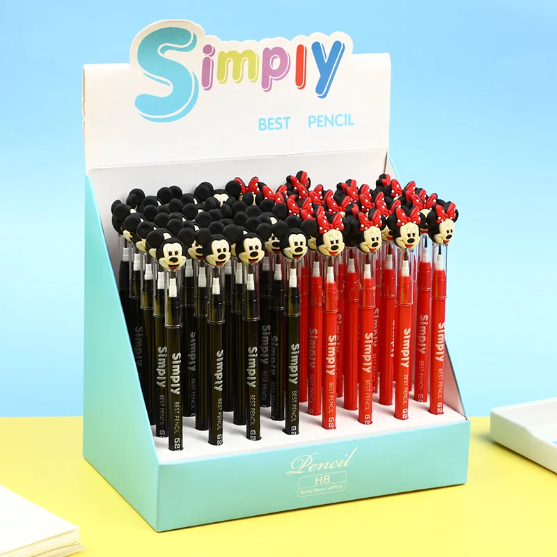 Mechanical Refill Free Pencil Display Box Mickey Mouse Children Learning School Writing Supplies