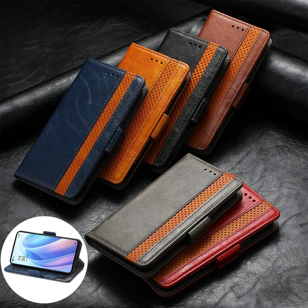 

Wallet Flip Leather Case For OPPO Find X2 Neo X3 X2 Lite Reno7 Reno6 Pro Plus Reno5 F Reno4 Z SE Reno3 A Business Cover Sleeve