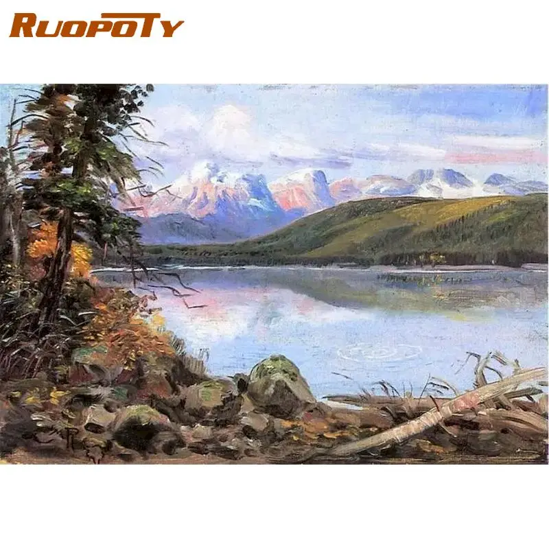 

RUOPOTY Painting By Numbers Crab Hand Painted Pictures By Number Animals On Canvas Home Decoration DIY Gift Wall Art