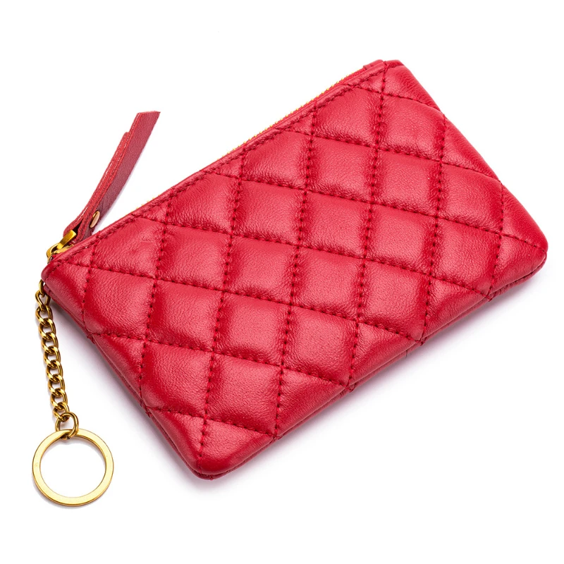 

Women Wallet 2022 Leather Lambskin Fashion Mini Zero Wallets Designer Lingge Zipper Luxury Card Key Bags for Women Luxury Wallet