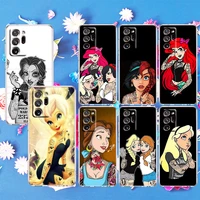 disney gril princess tattoo for samsung note 20 10 9 ultra plus f23 m52 m21 a73 a70 a20 a10 a8 a03 j7 j6 transparent phone case