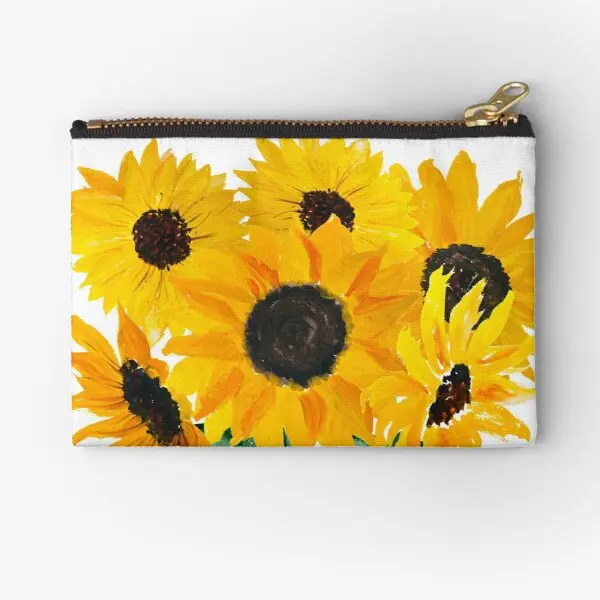 

Painted Sunflower Bouquet Zipper Pouches Pocket Women Men Bag Packaging Underwear Key Storage Cosmetic Panties Wallet Socks