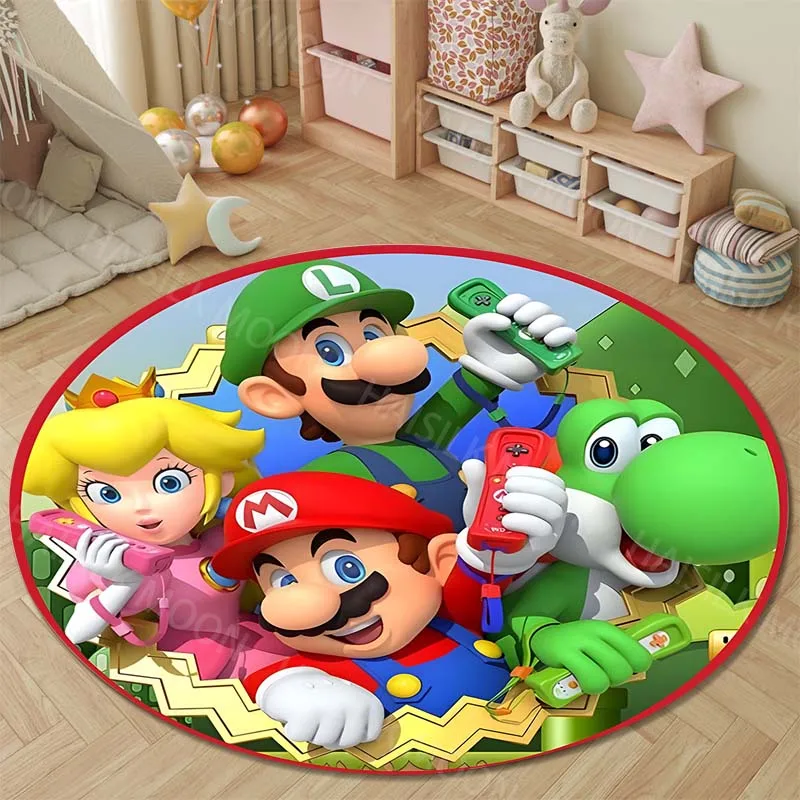 Мультипликационный круглый ковер Super Mario для детей коврики гостиной пикника