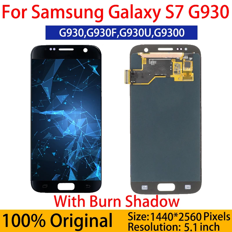 

ЖК-дисплей Super Amoled для SAMSUNG Galaxy S7, ЖК-дисплей G930, G930F, G903V, G903T, сенсорный экран с дигитайзером, жидкокристаллический дисплей Burn Shadow, оригинал