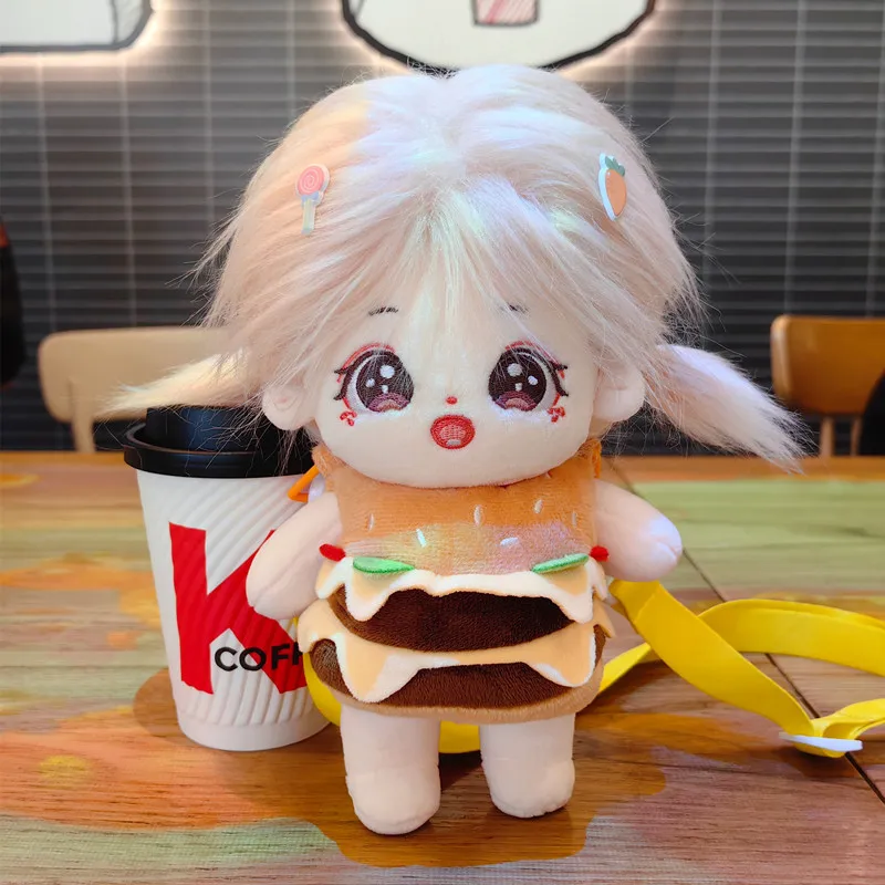 New Arrival 20cm Kawaii Hamburger Outgoing Bag Plush Doll Stuffed Figure Doll Toys Doll Accessories Collection Doll Gift