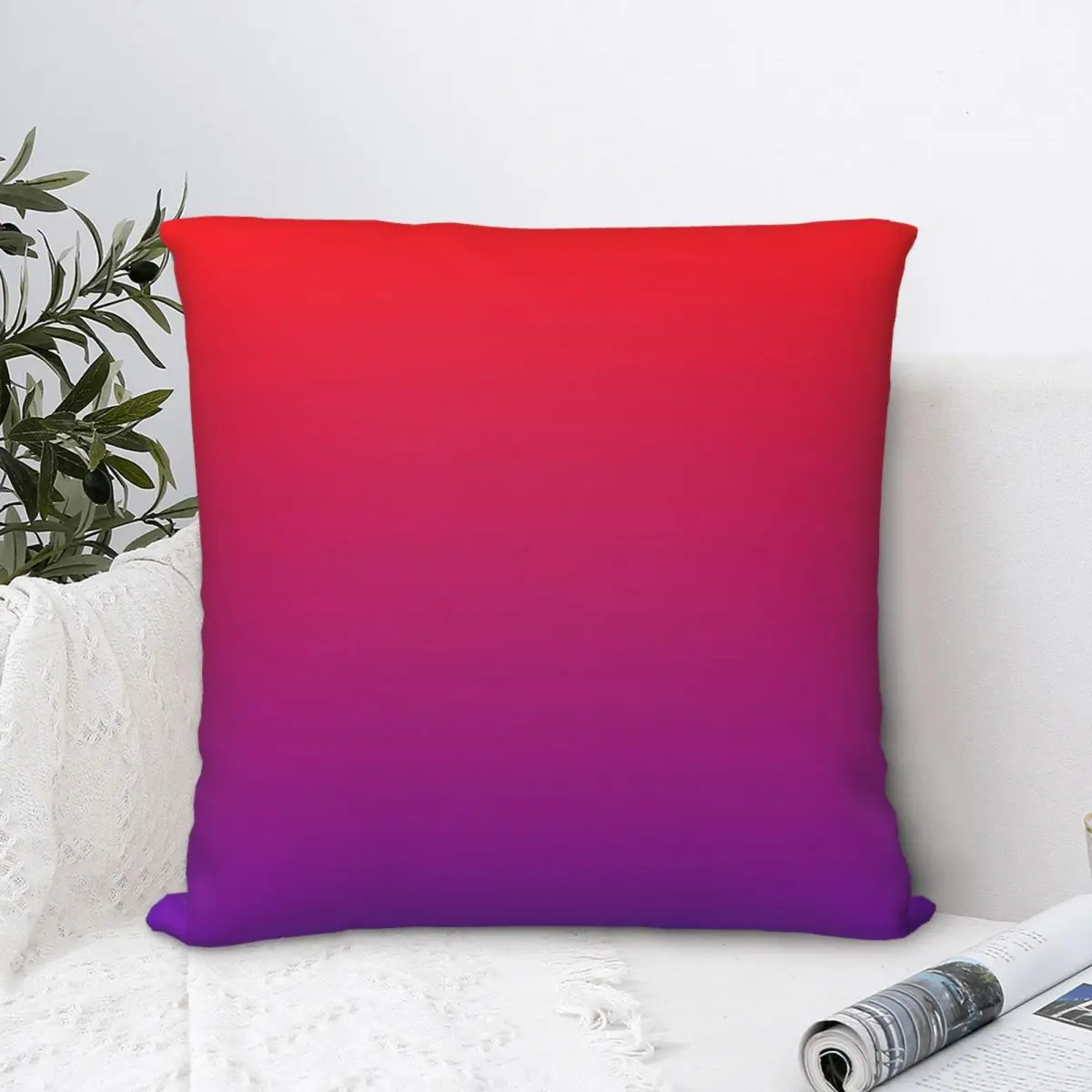 NEON LIGHTS Minimalist Red To Purple Gradient Ombre Hug Pillowcase Gradient Colorful Backpack Cushion DIY Printed Coussin Covers