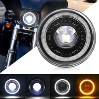 7 inch led headlights for motorcycle 7 led headlight h4 drl angel eyes for harley honda yamaha jeep motorcycle lada niva urban