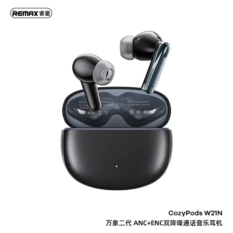Фото Наушники Bluetooth REMAX CozyPods W21N ANC+ENC Беспроводные наушники с шумоподавлением 5.3, стабильное подключение и отличное аудиоэффективность №2