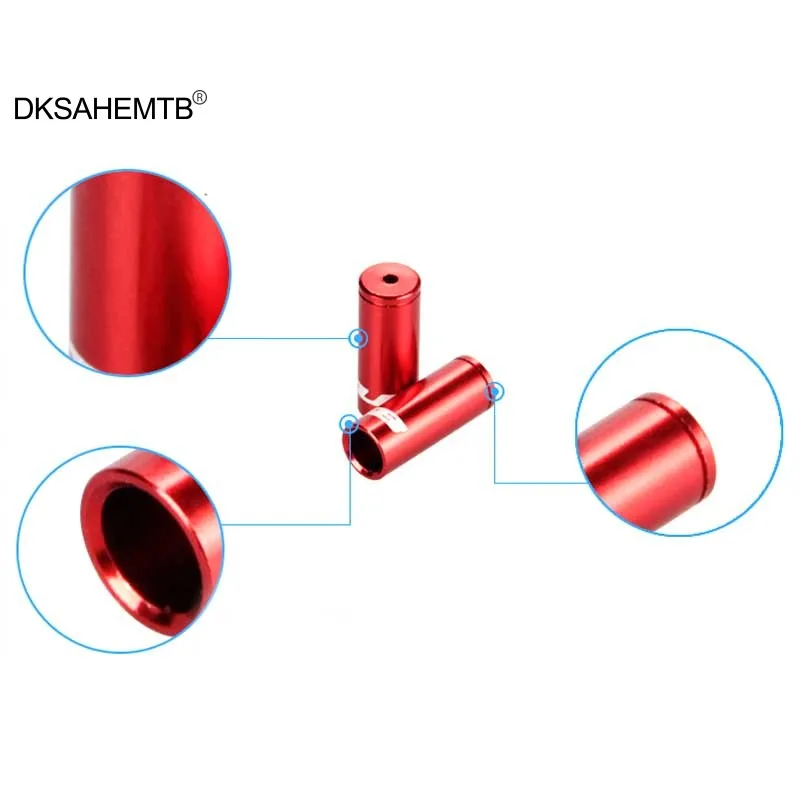 100 шт./лот велосипедная переключающая трубчатая крышка кабеля 4 и 5 мм 7075 CNC