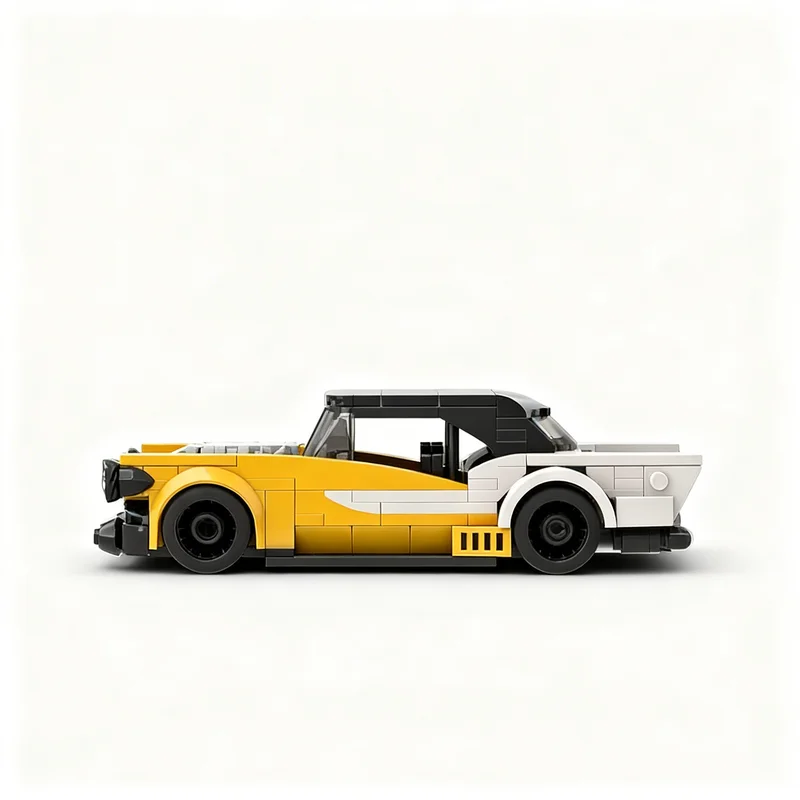 Фото 301 деталь MOC: Конструктор Chevrolet Bel Air City Champions, модель для сборки, рождественский подарок, DIY-набор для конструирования из кирпичиков №3