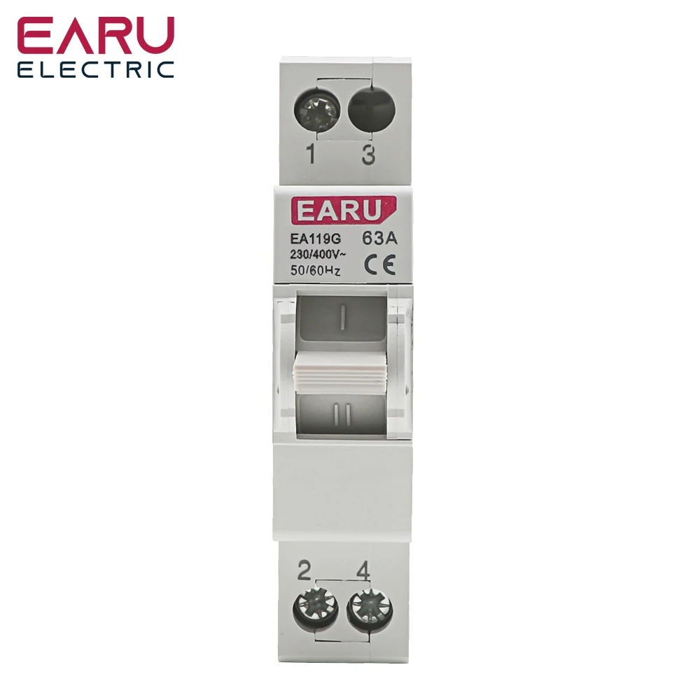 

1P 40A 63A MTS Dual Power Manual Transfer Interlock Circuit Breaker Din Rail Isolating Discounnecting Switch