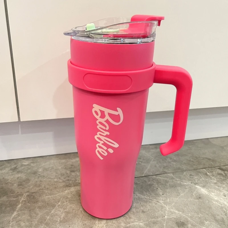 Трендовая серия Miniso Barbie гигантская соломенная стальная чашка большой емкости Bling