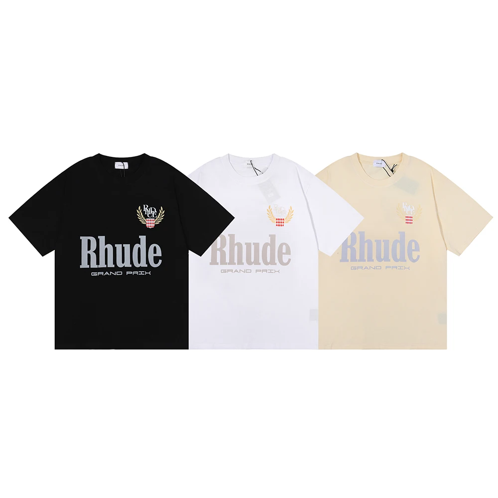 

Enso RHUDE Ear Of Wheat Logo T Shirt Men Women High Quality Streetwear Oversize Tops Men Hip-hop Fashion T Shirt High Quality