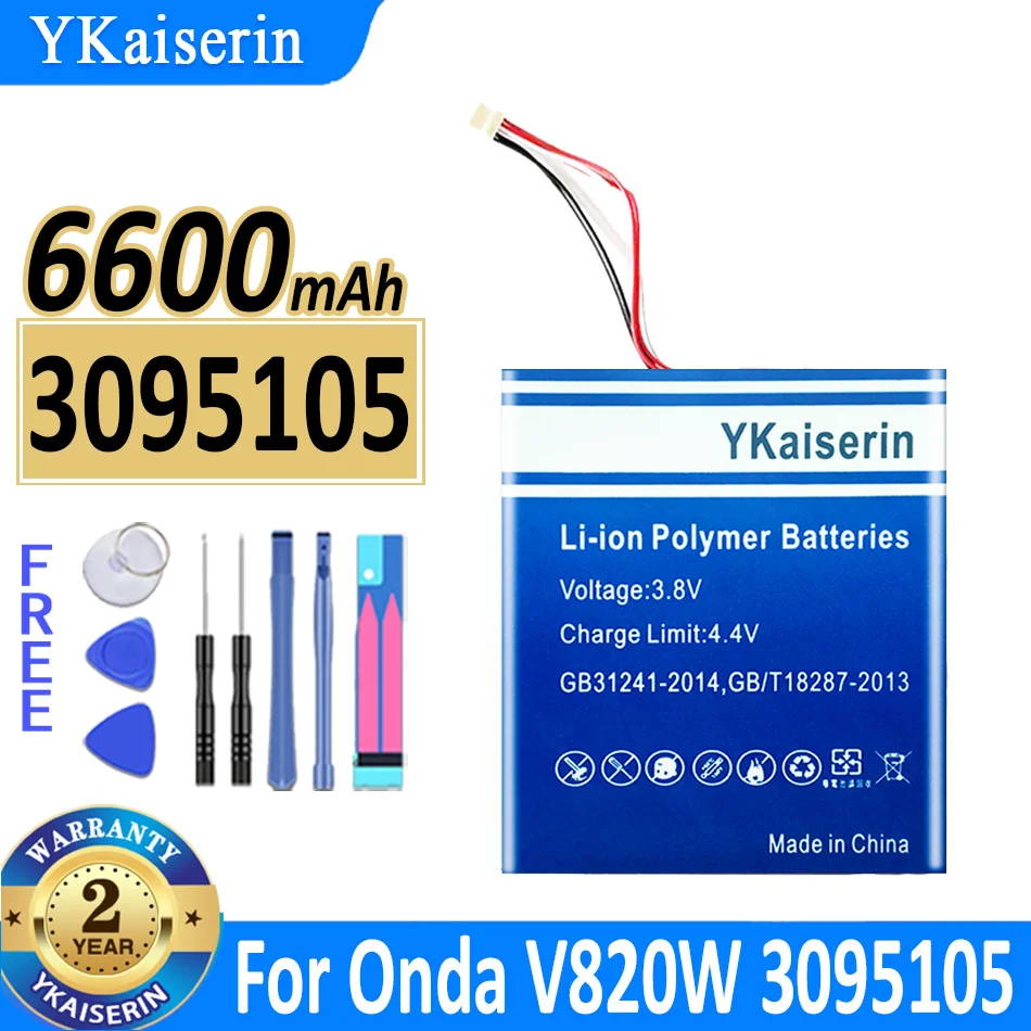

6600mAh YKaiserin Battery For Onda V820W 3095105 Laptop Batteries