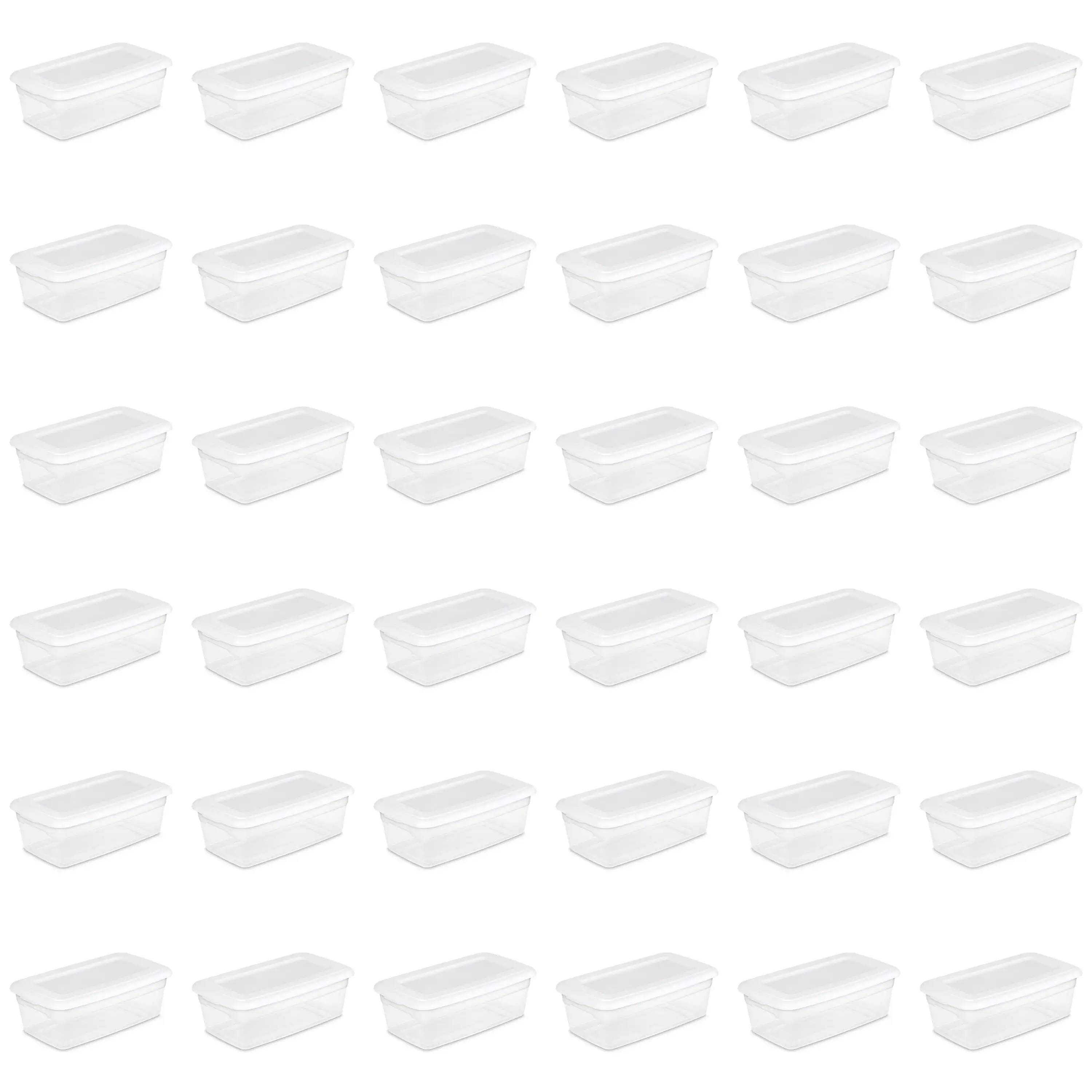 

Sterilite 6 Qt. Storage Box Plastic, White, Set of 36