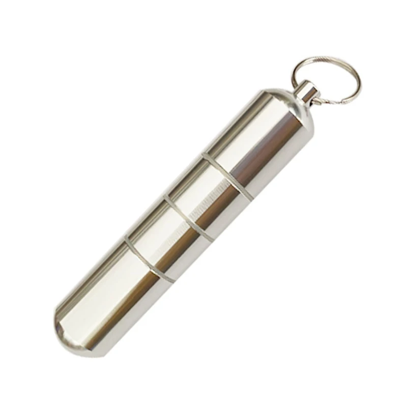 Aluminum Alloy Medicine Bottle Keychain Case Container Waterproof Pill Box Keyring Sealed Storage Organizor Holder |