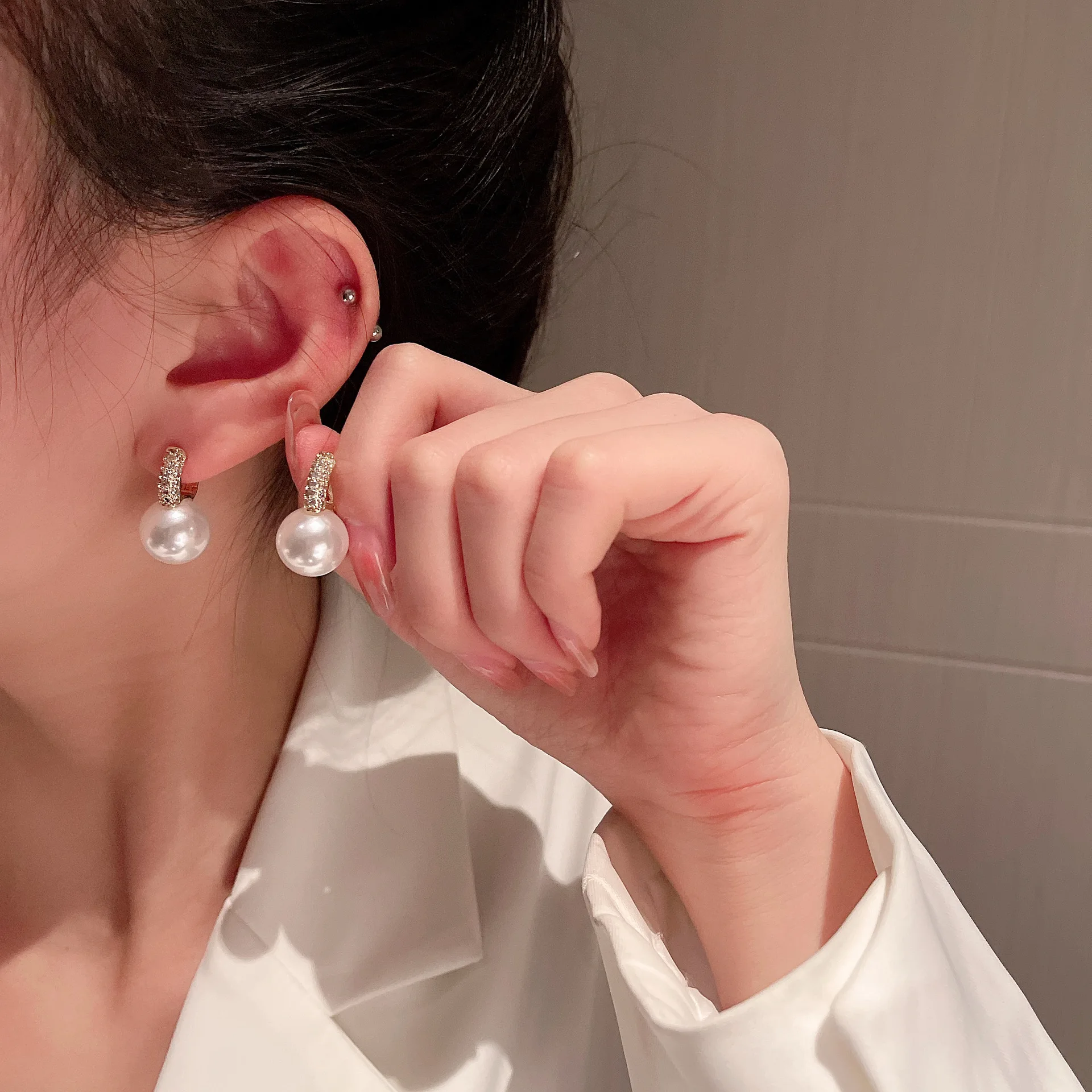 

Японские и корейские винтажные жемчужные серьги с цирконием, новинка, недорогие детские рождественские подарочные украшения, серьги