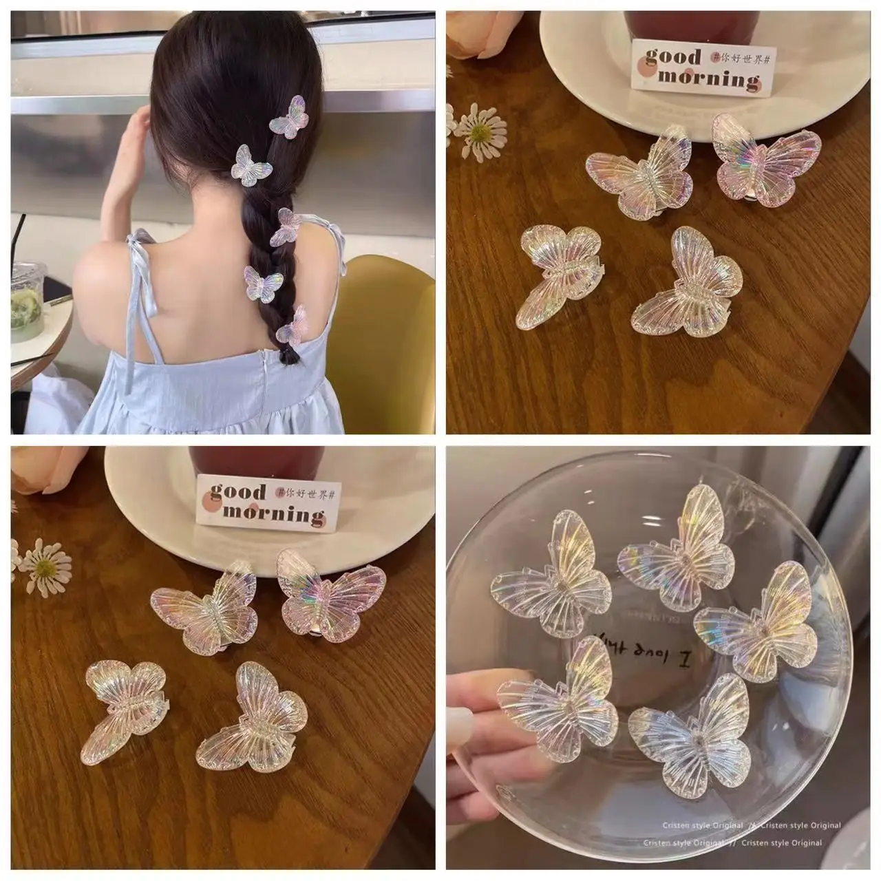 

5/10pcs Children's Butterfly Hair Clip Sweet Princess Weaving Headwear Girl Baby Cute Flower Hairpin Little Girl Hairpiece