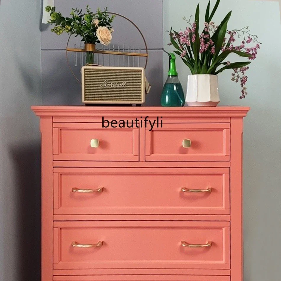 Дизайнерский шкаф с шестью комодами простой шкафчик встроенный из массива