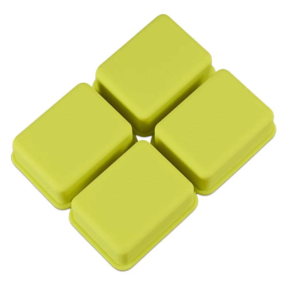 

DIY Homemade Soap Mold Silicone Soap Cake Mold Rectangular Separate Four-hole Soap Mold Maker