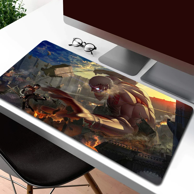 

Коврик для мыши «атака на Титанов», резиновые игровые аксессуары, большой коврик для мыши для геймеров Otaku, коврик для клавиатуры, компьютер...