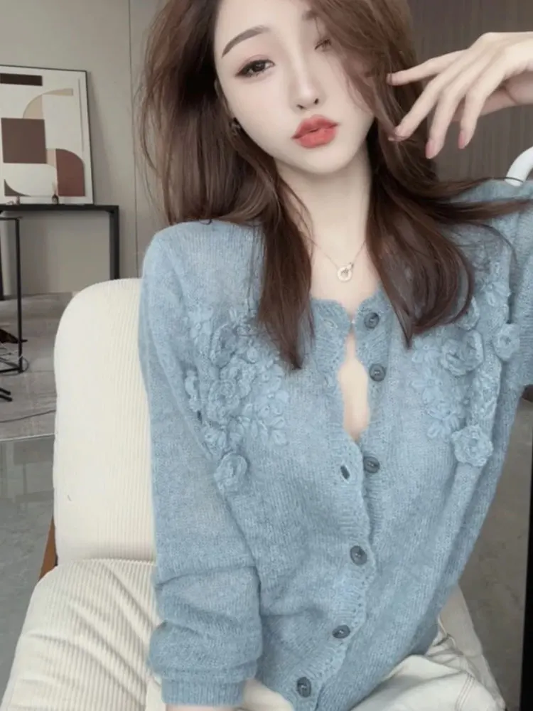 Большие размеры сладкий темперамент трехмерный жаккардовый трикотаж однотонный