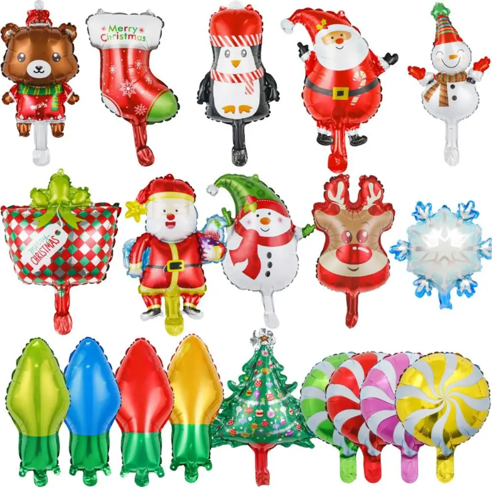 

Cartoon Large Christmas Foil Balloon Santa Snowman Penguin Candy Merry Christmas Theme Happy New Year Party Decoration Foil Ball