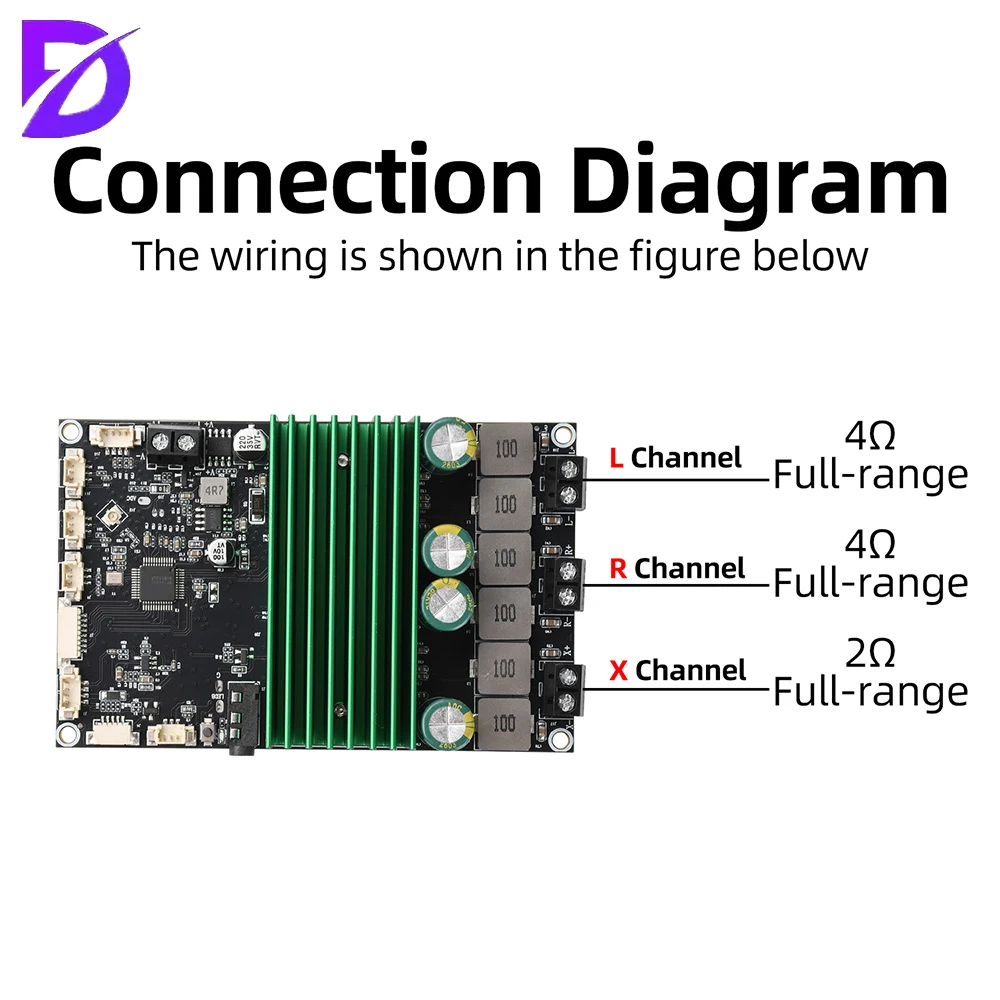 Фото Плата Bluetooth-усилителя постоянного тока 24В TPA3116, 2.1-канальный усилитель (2*50Вт+100Вт) с поддержкой настройки через мобильное приложение №2