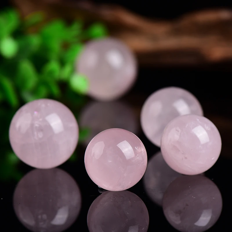 

100% Natural Pink Crystal Ball Rose Quartz Healing Crystal Point witchcraft aquarium room decor Crafts Ornaments Gifts=