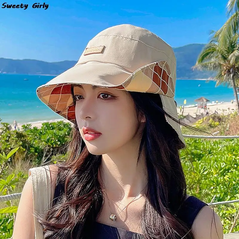 

Women's Summer Demo Bucket Hat Ladies Cotton Casual Spring Fisherman Cap Classic Sun Protection Panama Hat Male Travel Bob Hat