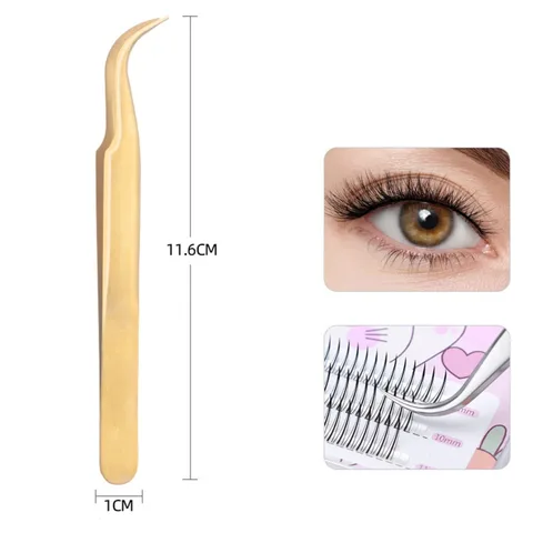 Золотые пинцеты для наращивания ресниц