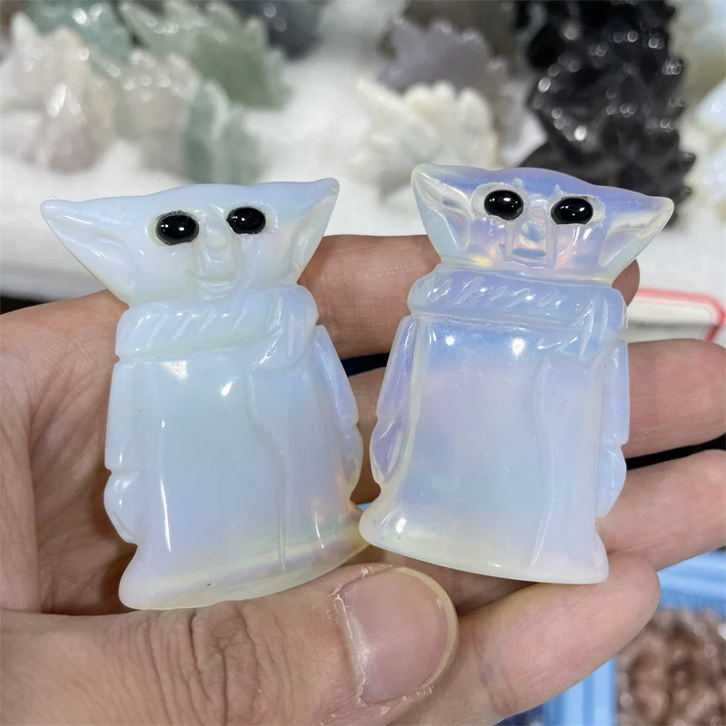 

Высококачественные восстанавливающие Кристаллы с мультяшным орнаментом Opalite и камни лечебные ручная резьба декор для комнаты 1 шт.