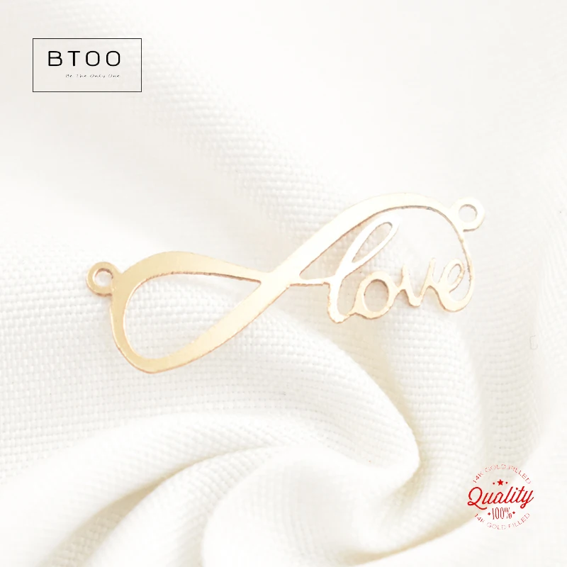 14-каратное золото с наполнителем Бесконечная любовь двойным отверстием золотые
