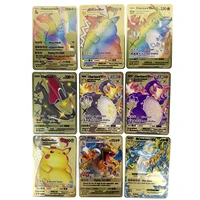new pokemon cards vmax gx metal card charizard pikachu energy shining rare collection cards game kids toys birthday gift