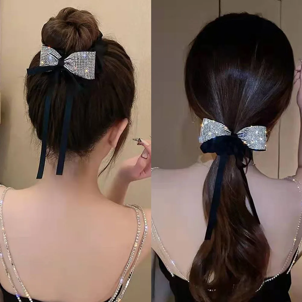 

Diamond-Studded Large Intestine Hair Ring Women Headdress Elastic Rubber Hair Band Ponytail Holder Hair Rope Hair Accessories