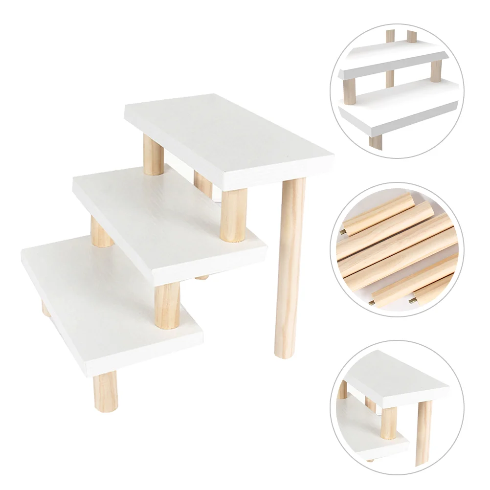 

Shelf Riser Display Stand Wooden Rack Figures Showcase Collection Organizer Holder