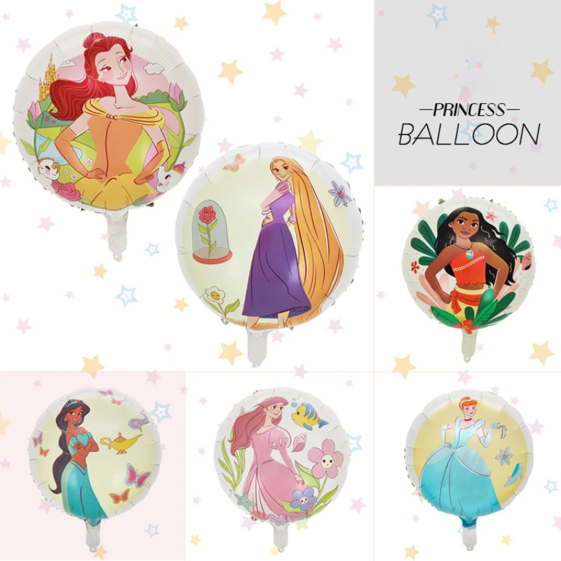 

Disney 18 "Princess Series Aluminum Film Balloon Moana Cinderella Belle Princess Children's Birthday Party Decoration Supplies