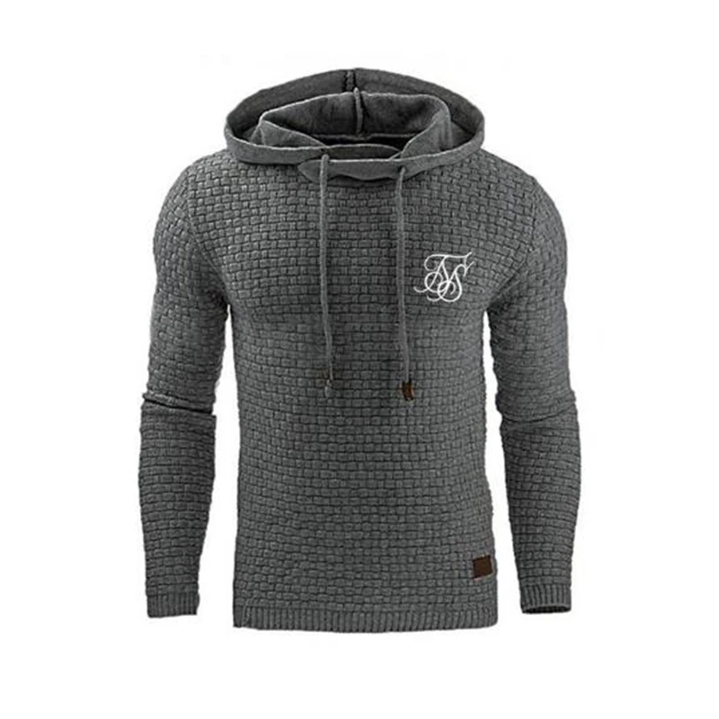 Худи мужское однотонное с флисовой подкладкой в стиле хип-хоп - купить по