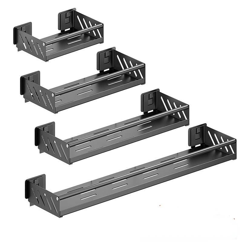 

Kitchen Rack Stainless Steel Wall Mounted Removable Punch-free Installation Easy To Clean Waterproof Seasoning Rack Space Saving