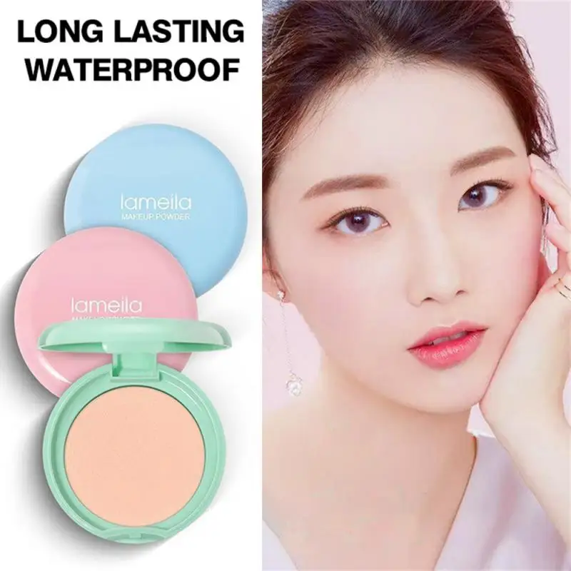 Whitening Pressed Powder Long Lasting Oil Control Face Foundation Waterproof Skin Finish Concealer Makeup Face Compact Powder