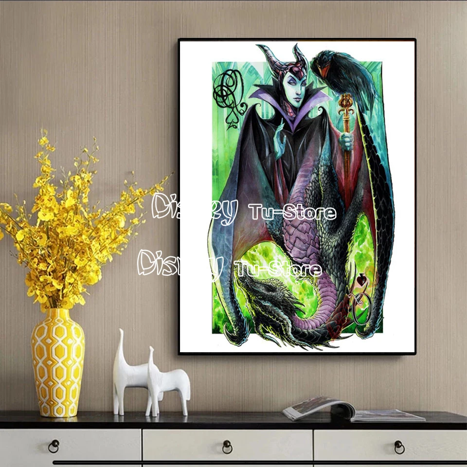 

Алмазная живопись «сделай сам», картина из мультфильмов Диснея Малефисента, Новая мозаика из страз, ручная работа, украшение детской комнат...