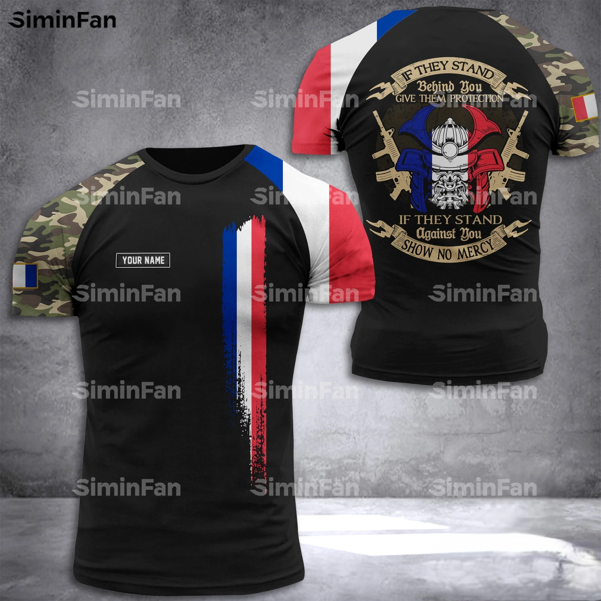 

FRENCH VETERAN SOLDIER CAMO 3D Full Printed T-Shirt Summer Round Neck Tee Men Female Casual Top Unisex Harajuku Streetwear 01