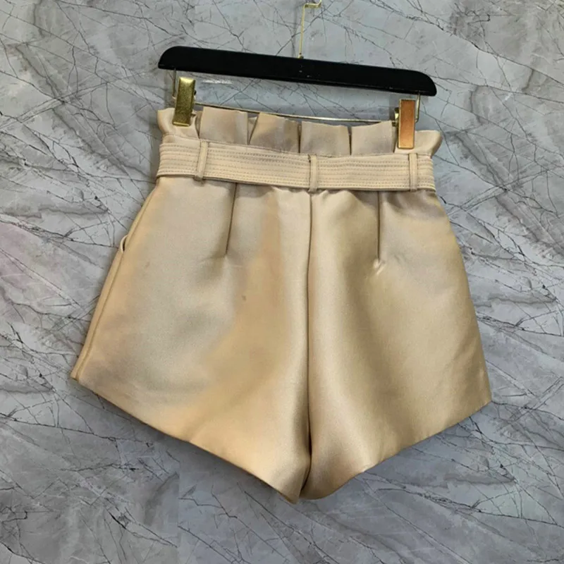 Khaki Shorts Women's Clothing Summer Thin High Waist Wide-Leg Casual Pants Cold Style High-Grade Short Pants Soft Booty Shorts