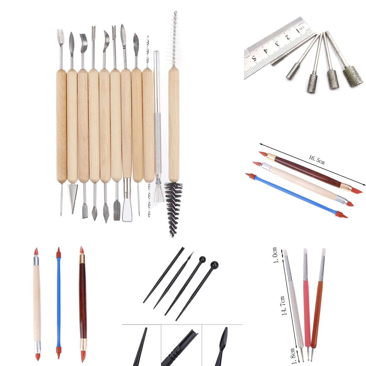 

15/10/5/4/шт. Резиновая корректирующая ручка с двумя головками инструменты для работы с гончарной глиной скульптуры искусственная резьба инстр...