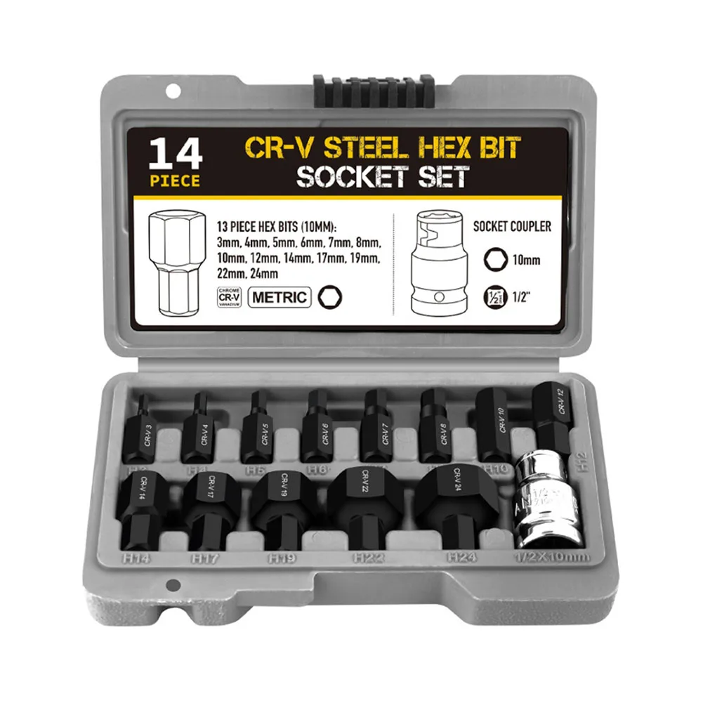 

14pcs Hexagonal Bits Set for Professional Use Made of Chromium Vanadium Alloy Steel Suitable for Various Tasks 14