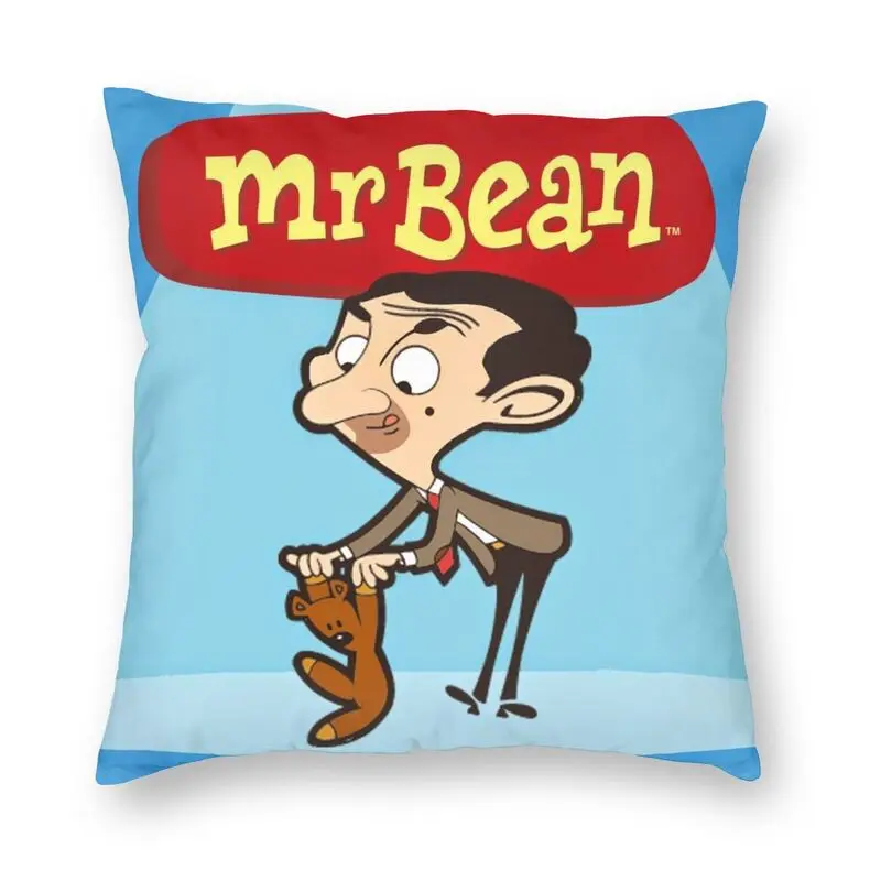 Mr Bean Animated Series Pillow Case 45x45cm For Sofa Funny British Sitcom Modern Cushion Cover Car Home Decoration Pillowcase