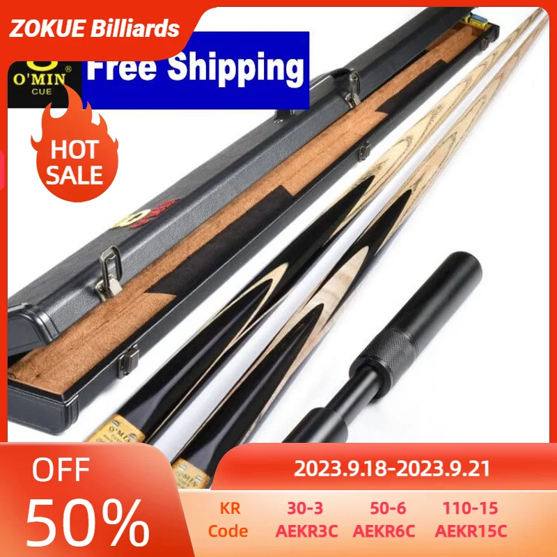

Original O'Min Victory One Piece Snooker Cue 9.5/10mm Tip Professional Ash wood Shaft High Quality Billar Snooker Cue with Gifts