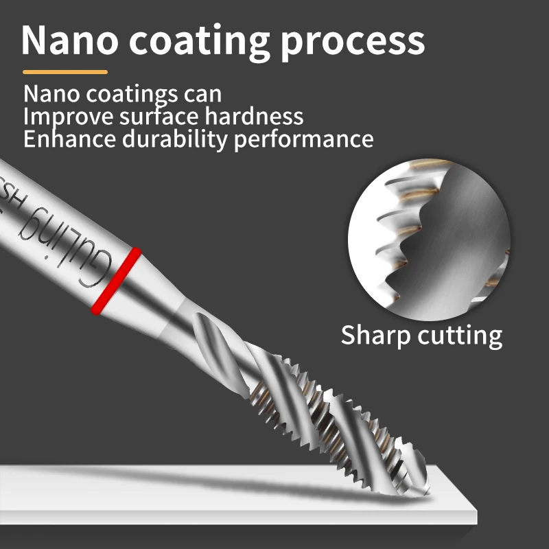 

Стандартное красное кольцо GULING HSSE JIS, спиральный рифленый кран UNC UNF 0-90 2-56 4-40 6-32 8-32 10-24 1/4 3/8, модель машины