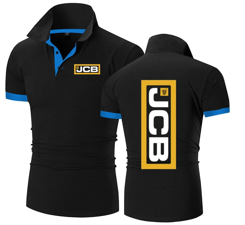 

Мужская хлопковая рубашка-поло, Повседневная дышащая рубашка с коротким рукавом для гольфа, тенниса JCB, новинка 2023